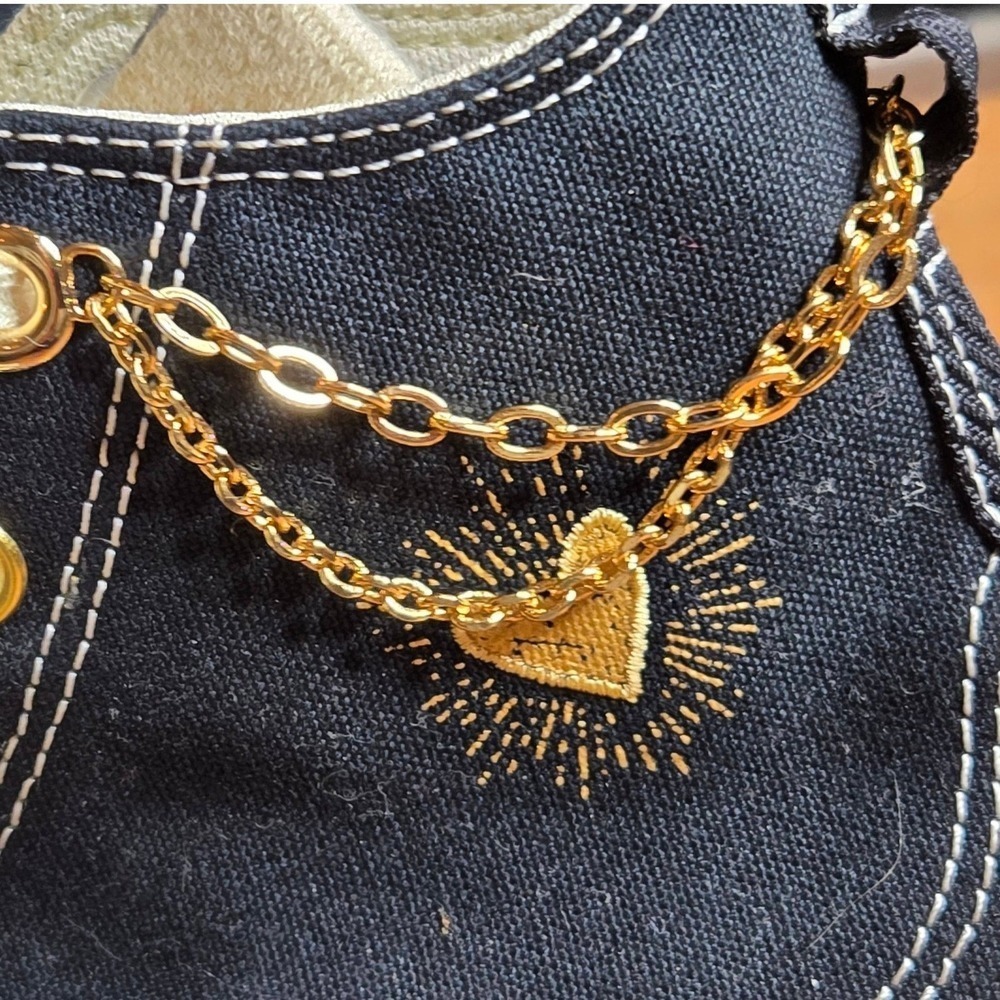 Converse Run Star Legacy Valentines Platform Women Size 8.5 Gold Chain Shoes - Picture 2 of 16
